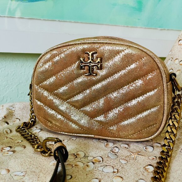 Tory Burch Gold Leather & Chain Crossbody – Holiday Party Ready - Picture 6 of 7